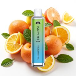 Hayati Pro Max 4000 Puffs Engangsvaper Dobbel Menthol – 28×28×120mm, 2%/5% Nikotin, 1400mAh, Oppladbar