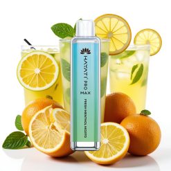 Hayati Pro Max 4000 Puffs Engangsvaper Frisk Mojito Mentol – 28×28×120mm, 2%/5% Nikotin, 1400mAh, Oppladbar