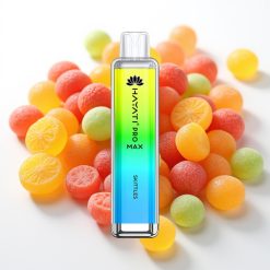 Hayati Pro Max 4000 Puffs Engangsvaper Skittles – 2%/5% nikotin, 1400mAh batteri, opptil 4000 puffs
